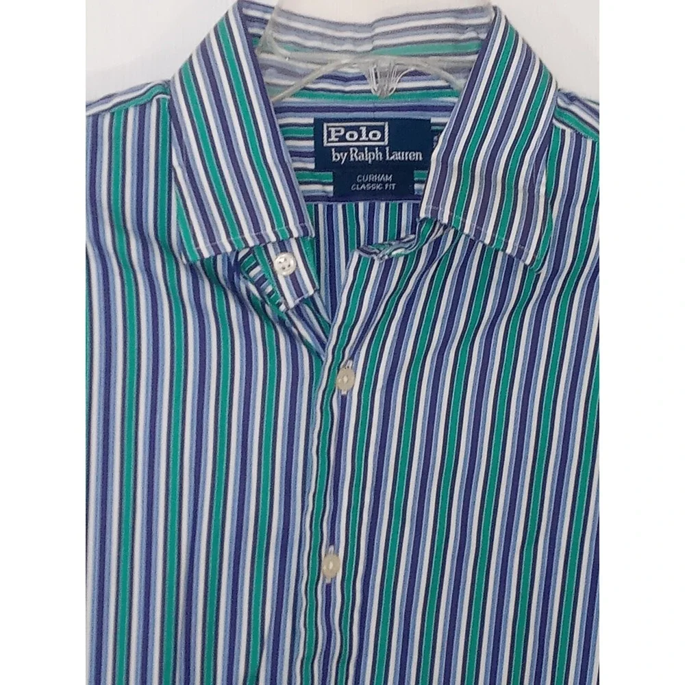 Polo Ralph Lauren Shirt Mens Sz L 16 Curham Classic Fit striped  Preppy Acadamia